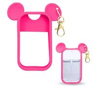 CKONXE Coque de protection en silicone compatible avec Touchland avec porte-clés pour brume puissante et brume lumineuse, accessoire de désinfectant pour les mains de 29,6 ml, rose rouge, 1 pièce