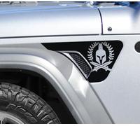 CKPEOR Autocollant en Vinyle prédécoupé pour évent de Garde-Boue latéral Spartan Compatible avec Jeep Wrangler JL JLU 2018-2025 et Gladiator JT 2020-2025,Noir
