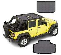 CKPEOR Couverture de Pare-Soleil en Maille Avant et arrière Bloque Les Rayons UV Bikini Pare-Soleil Couverture de Capote Jeep Wrangler JK JKU 2007-2018 4 Portes