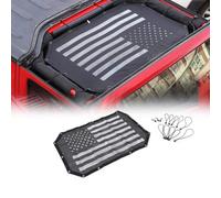CKPEOR La Housse en Polyester Durable Pare-Soleil en Maille Offre Une Protection Solaire UV pour Jeep Wrangler JK et JKU Unlimited 2007-2018,Black and White American Flag