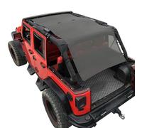CKPEOR Mesh Top Sun Shade Blocks UV Rays Bikini Sun Shade Soft Top Cover pour Jeep Wrangler JK JKU 4 Portes, Pleine Longueur Noir