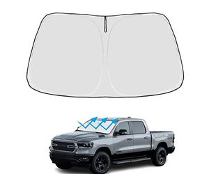 CKPEOR Pare-Brise Avant, Pare-Soleil, Pare-Soleil pour Dodge Ram 1500 2019-2022 2Dr RegularCab, 4Dr QuadCab, CrewCab, MegaCab Pickup, Sun Shield Block UV Rays Heat