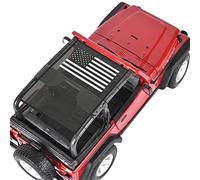 CKPEOR Pare-Soleil en Maille, Couverture supérieure de Pare-Soleil d'écran de Blocage de Bikini UV Pleine Longueur pour Jeep Wrangler TJ YJ 1987-2006 2 Portes,Black and White American Flag