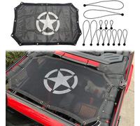 CKPEOR Pare-Soleil Maille Bikini Top Pare-Soleil Housse de Filet pour Jeep Wrangler 2018-2022 JL JLU & Rubicon Sahara Sports Unlimited 2/4 Portes, Cinq étoiles