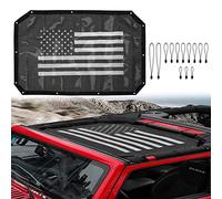 CKPEOR Pare-Soleil Mesh Top Sun Shade Pare-Soleil Avant Protection UV pour 2007-2018 Jeep Wrangler JK JKU 2/4 Portes, Drapeau américain