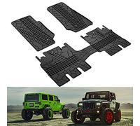 CKPEOR Tapis de Sol compatibles avec Jeep Wrangler JK 4 Portes JK 4 2007-2013 Tapis de Protection Tout Temps Avant et arrière Tapis TPE Tapis Signalisation