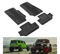 CKPEOR Tapis De Sol Compatibles avec Les Portes JK 2 De Jeep Wrangler JK 2 2007-2013 Tapis De Protection Tout Temps Avant Et Arrière Tapis TPE Tapis Signalisation