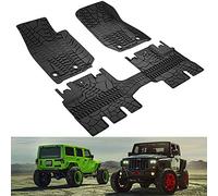 CKPEOR Tapis de Sol compatibles avec Wrangler JK 4 Portes 2014-2018 Tapis de Protection Toutes Saisons Avant et arrière Ensemble de sous-Couche de Tapis de Sol en TPE