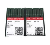 ckpsms Groz-Beckert Lot de 20 Aiguilles dans Une boîte en Plastique Transparent 16x1 PFX34 compatibles avec Les Aiguilles de Rechange PFAFF et Singer Classe 15,16,56+ (Taille de l'aiguille : 70/10)