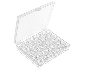 CKPSMS Lot de 25 bobines en plastique #X52800120 avec boîte compatible avec Brother CE5000, CS7000X, LS2130, LS2150, NV1000, NV1200, NV1250D, XM2701. Marque Babylock BL23, BL37, BL40