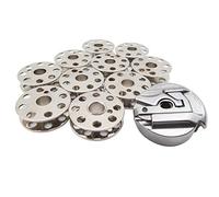 ckpsms Marque - 1pièce boîtier de canette #45751(Pas 45750) + 10pièce canettes#45785 Compatible avec/Remplacement pour Singer Marque Plume 221 222 (1PCS Bobbin Case and 10PCS Bobbins)