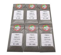 ckpsms Organ Needle - 60 Aiguilles à Tige Plate en Titane organe HAX1PD 15 x 1PD pour Machine à Coudre Domestique (dans Une boîte en Plastique Transparent (Taille des Aiguilles:#9#11#12#14#16#18)