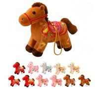 CKryzillix 2026 Year of The Horse Plush Ornament, Cute Soft Mascot with Embroidery Pattern Horse for Chinese New Year Home Decor, Car Hanging Decor, Festival Gift(C2,L)