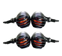 CKryzillix Clignotant LED Moto, Clignotant Moto Moto rétro Turn Signal Signal Signal Bullet Black Grille Blinkers Clignotants Clignotants(4pcs)