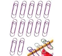 CKryzillix Heart Pen Clip for Notebook, 12 Pcs Heart Shaped Metal Pen Clip, 2.8 Inch Pen Holder Clips for Notebook Papers Journal Book Jumbo Office Supplies(Purple,60PCS)