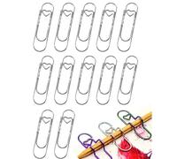 CKryzillix Heart Pen Clip for Notebook, 12 Pcs Heart Shaped Metal Pen Clip, 2.8 Inch Pen Holder Clips for Notebook Papers Journal Book Jumbo Office Supplies(Silver,60PCS)