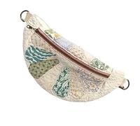 CKryzillix Sac à bandoulière matelassé patchwork d'inspiration vintage, sacs à main sacoche avec sangle réglable(C)