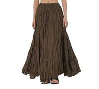 CKurityn Minimaliste froissé Demi - Jupe été Nouvelle Mode Femmes Wild Oversize Jupe Pendule (Coffee,Taille Unique)