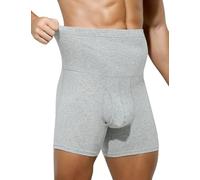 Ckzyrith Sous-vêtements thermiques d'hiver pour homme - En coton - Taille haute - Compression - Contrôle du ventre - Boxer avec braguette ouverte