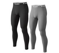 CL convallaria Lot de 2 ou 4 sous-vêtements thermiques pour homme - Doublure en polaire - Long Johns - Couche de base - Haut pour temps froid - Équipement de sport athlétique, Noir/gris, 4XL