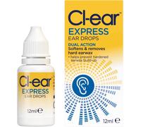 Cl-Ear Express Ear Drops - Double action pour enlever le cérumen, adoucit et décompose le cérumen durci, compte-gouttes facile à presser, réduit le besoin de seringues - Recommandé par les
