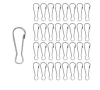 CL-Link Lot de 80 crochets à ressort en métal nickelé pour trousseau de clés, corde à linge, barre de drapeau