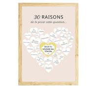 CL&MH Affiche demande témoin 30 raisons de te poser cette question veux tu être ma témoin/Veux-tu être ma demoiselle d'honneur idée annonce mon témoin ma témoin - coeur à remplir (avec cadre)