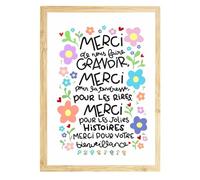 CL&MH affiche du professeur/cadeau de professeur,Éducatrice, professeur, merci de m'aider à grandir de m'avoir aidé.Cadeaux de remerciement, cadeaux d'appréciation (avec cadre)