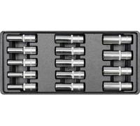 ClÃ© Ã douille longue, 14 piÃ¨ces, 1/2 pouce, 8-21 mm, dans un insert de tiroir