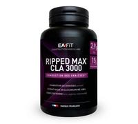 EAFIT - Ripped Max CLA 3000 - Bruleur de graisse puissant 3g CLA + Piment + Zinc +Vitamines B6 - Facilite la combustion des graisses lors des séances de sport - Pensé pour musculation - 60 Capsules