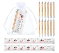 Clabby 12 Ensembles Cadeau de Remerciement Couverture de Barre de Chocolat en Feutre Compatible avec Duplo Stylo avec Sachet de Gaze, sans Chocolat(Eucalyptus,du hast ein dickes Danke verdient)