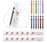 Clabby 12 Ensembles Cadeau de Remerciement Couverture de Barre de Chocolat en Feutre Compatible avec Duplo Stylo avec Sachet de Gaze, sans Chocolat(Stylo Multicolore,du bist wichtig im Team)