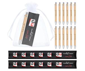 Clabby 12 Ensembles Cadeau de Remerciement Couverture de Barre de Chocolat en Feutre Compatible avec Duplo Stylo avec Sachet de Gaze, sans Chocolat(Noir,du machst einen Super Job)