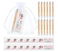 Clabby 12 Ensembles Cadeaux d'Équipe Couverture de Barre de Chocolat en Feutre Compatible avec Duplo Stylo de Remerciement avec Sachet de Gaze Cadeau de Remerciement aux Employés, sans Chocolat