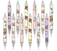 Clabby 12 Pièces Parure de Stylos à Bille avec Motif Cheval Ensemble Stylo à Bille Rétractable Stylo à Bille de Dessin Animé pour Noël Cadeau pour Fête des Enseignants Amoureux Chevaux
