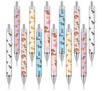Clabby 12 Pièces Parure de Stylos à Bille Ensemble Stylo à Bille Rétractable Stylo à Bille de Dessin Animé pour Noël Cadeau pour Fête des Enseignants(Motif Teckel)