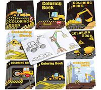 Clabby 24 Pièces Livres de Coloriage de Véhicules de Construction Livres à Colorier de Construction Inclure Camions à Benne Excavatrices Grues Tracteurs pour Enfants Fête d'anniversaire École