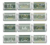 Clabby Mini emballages de bonbons pour fête prénatale, mini barres de chocolat pour garçons, filles, enfants, bébés, décoration (sans bonbons) (vert)