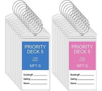 Clabby Sac D’étiquettes de Bagage Transparent de Croisière avec Boucles pour Carnaval, NCL, Princesse, Navires de Croisière, Étiquette Étanche en PVC pour Croisières en 2024-2025 (6 Sets)