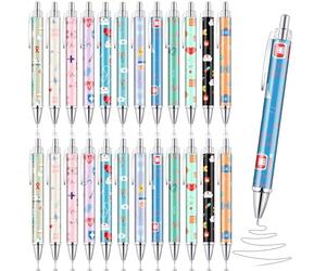 Clabby Stylos d'Infirmière Mignons Stylo Bille Infirmière Rétractable Stylo de Docteur Cadeaux Drôles d'Infirmière pour Infirmières Médecins Assistants Médicaux Personnel(24 pièces,classique)