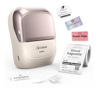 CLABEL 221B Etiqueteuse Imprimante Thermique Autocollantes, Mini Imprimante Portable Bluetooth, avec Etiquettes Autocollantes 50x30mm, pour Maison Bureau Artisanat Produits Prix Produits(Or Rose)