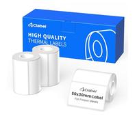 CLABEL 3 rouleaux d’étiquettes thermiques 50x30mm pour imprimante d’étiquettes, étiquettes autocollantes résistantes au froid pour chaîne du froid alimentation maison commerce, 230 étiquettes/rouleau