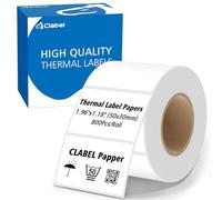 CLABEL 700 Étiquettes Thermiques, 50x30mm Blanches Rouleau Étiquettes Autocollantes, Papier Thermique Synthétique Premium, Compatible CLABEL Etiqueteuse pour Bureau Maison Prix Code-barres Produits