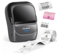 CLABEL Etiqueteuse Autocollantes, 221B Imprimante d'étiquettes Bluetooth Thermique Portable Compatible avec iOS Android et PC Mini Label Printer pour Bureau Maison avec 1 étiquette40×30 mm(Gris)