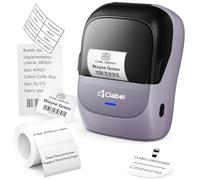 CLABEL Etiqueteuse Autocollantes, 221B Imprimante d'étiquettes Bluetooth Thermique Portable Compatible avec iOS Android et PC Mini Label Printer pour Bureau Maison avec 1 étiquette50×30 mm(Violet)