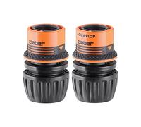 Claber Kit 8547 et 8549 Raccords universels de 1/2" - 5/8" - 3/4" avec et sans Stop Noir/Orange