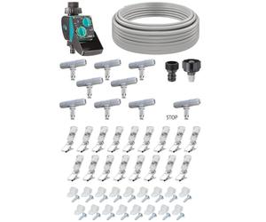 Claber Kit Happy Fresh Evolution 12 m avec Aquauno Mist, kit de brumisation Automatique pour l'espaces à l'extérieur