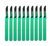 CLABMROEC Scalpel jetable stérile taille 10 bistouris medical pour le dermaplaning chirurgical,Pédicure,Couteaux et scalpels de laboratoire,paquet de 10