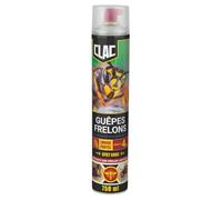Clac® Aérosol Insecticide Nids Guêpes & Frelons 750 ml - Élimination Immédiate à Distance jusqu’à 4 m - Jet Ultra Puissant - Anti-Guêpes, Frelons et Insectes Volants