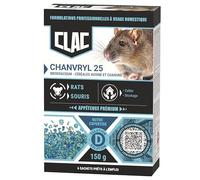 CLAC® Chanvryl 25 - Anti-Rats et Anti-Souris Céréales à Base de Brodifacoum - Mélange Chanvre & Avoine - Appât Raticide Ultra-Appétent - Efficace dès la Première Ingestion